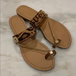 Guess leopard sandals with chain